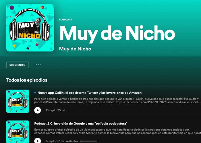 Imagen de Spotify y el podcast Muy de Nicho