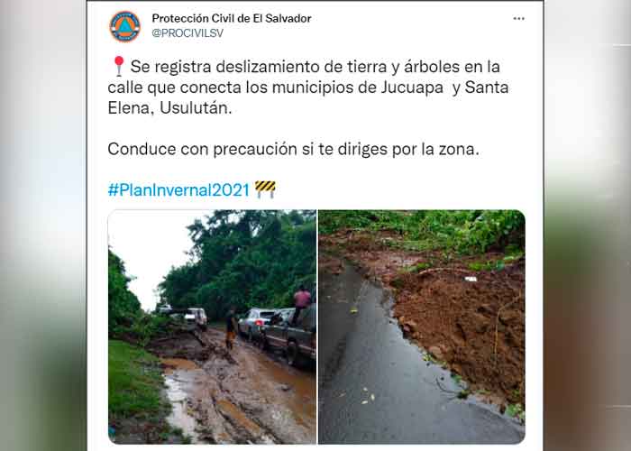Decreta alerta roja en tres municipios salvadoreños por las fuertes lluvias