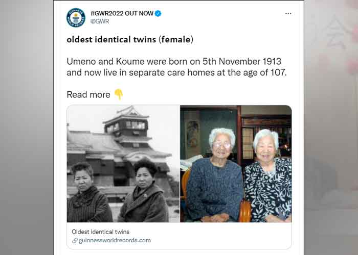 Gemelas japonesas con más de 107 años rompen el récord de longevidad