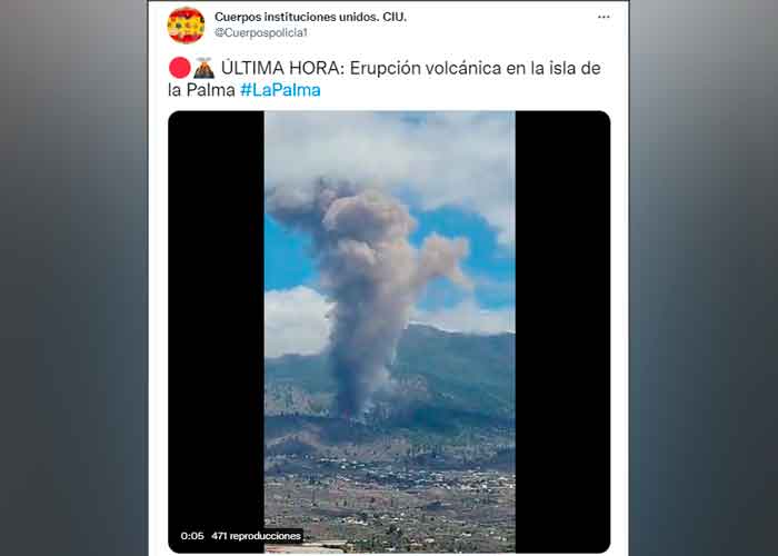 Entra en erupción un volcán en la isla española de La Palma