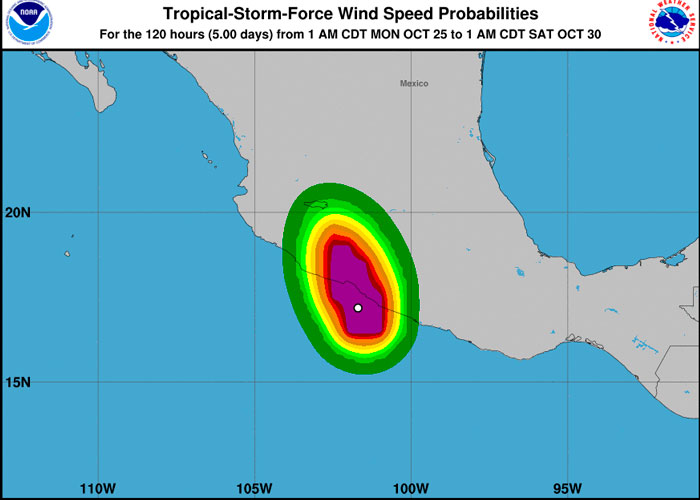 El huracán Rick toca tierra en el estado mexicano de Guerrero