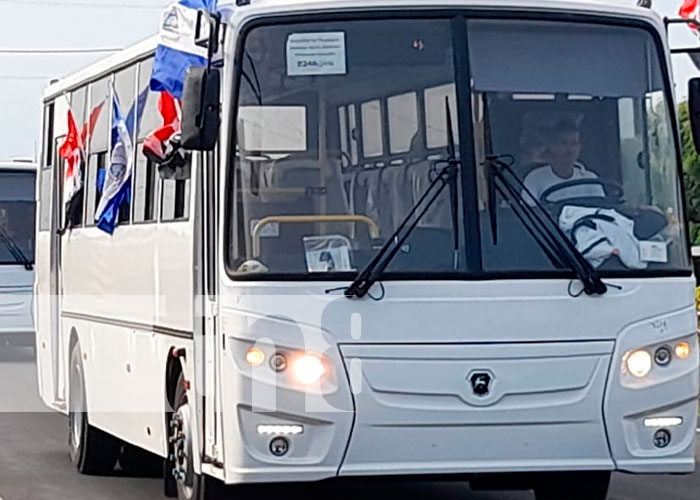 Segunda flota de buses para el pueblo llegan a Nicaragua