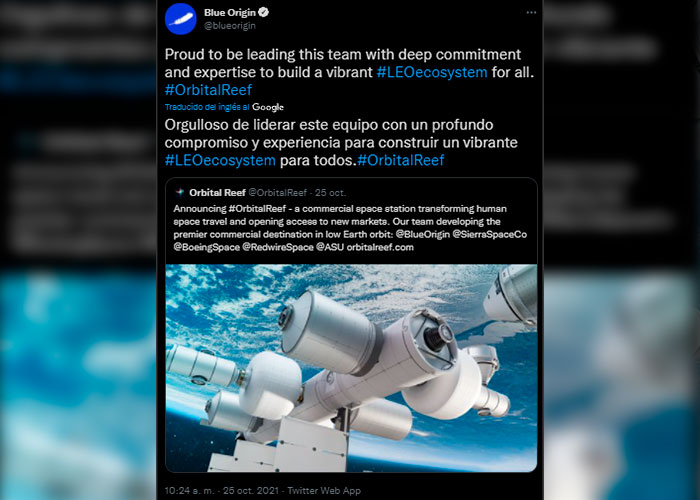 Blue Origin anuncia planes para lanzar una estación espacial privada