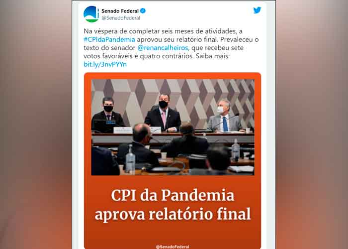 En Brasil aprueban procesar a Bolsonaro por “criminal” gestión de la pandemia