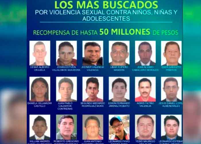 Lista de hombres más buscados por agresión sexual en Colombia 