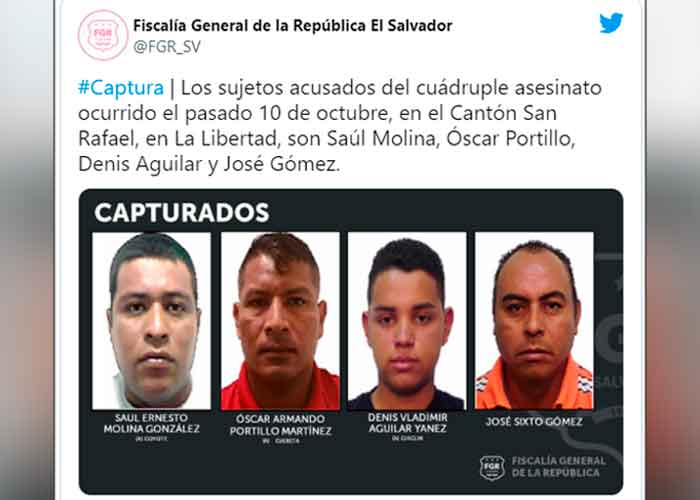 Arrestan a “coyotes” que asesinaron a una familia migrante en El Salvador