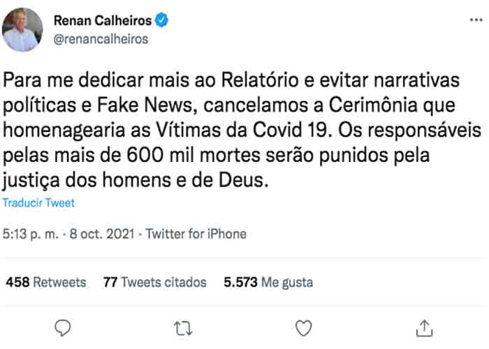 CPI de Brasil culpa a Bolsonaro y sus hijos de decesos por Covid-19