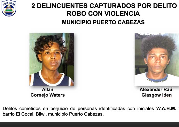 Capturan a 8 delincuentes por delitos de peligrosidad en el Caribe Norte