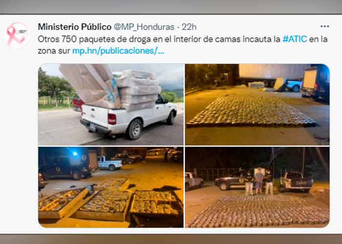 Decomisan 750 paquetes de marihuana escondidos en camas en Honduras