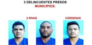 Delincuentes capturados en Rivas