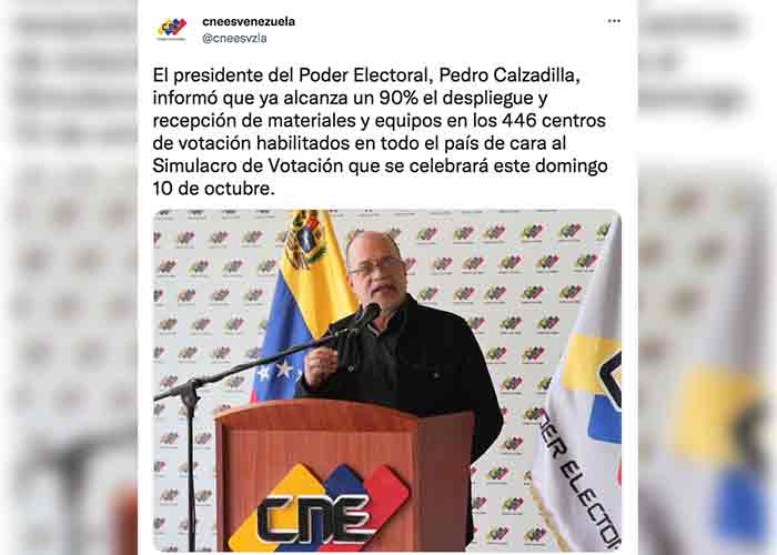 CNE venezolano confirma observación internacional en simulacro electoral