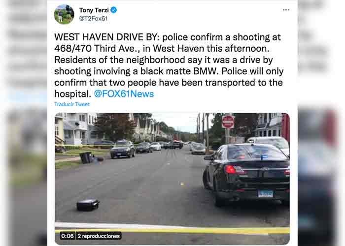 Tiroteo en West Haven, EE.UU deja dos personas heridas
