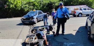 Motociclista resulta con múltiples lesiones en la Carretera Granada-Masaya