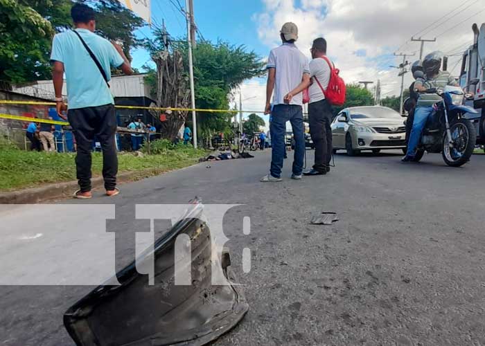 Escena de un accidente de tránsito en Nicaragua