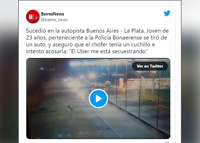 Mujer se lanza de un taxi en movimiento en Argentina tras ser acosada