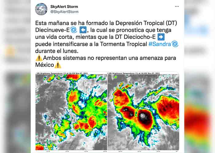 Ciclones Wanda y Sandra no representan peligro para costas mexicanas