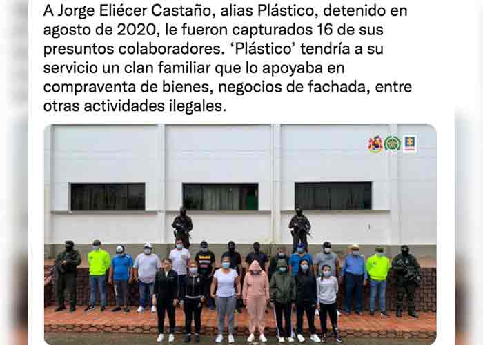 Un megaoperativo en Colombia deja 27 detenidos por blanqueo de capitales