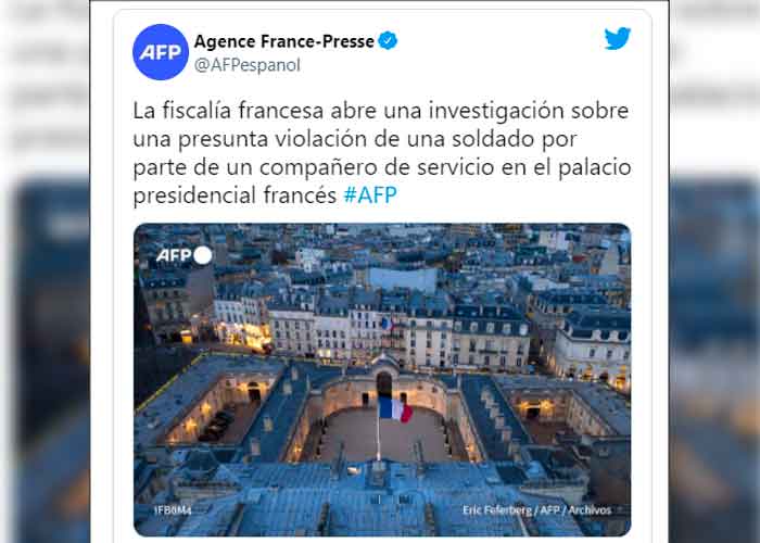 Investigan violación a una soldado en el palacio presidencial de Francia