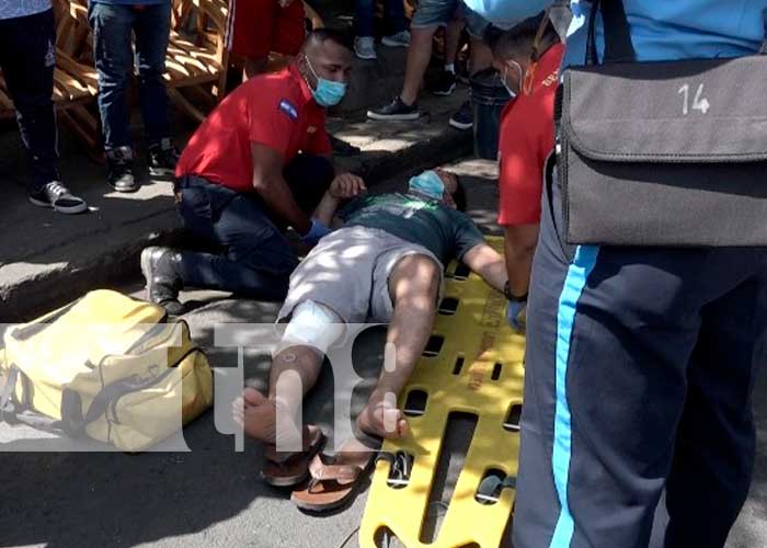 Escena del accidente en sector del Mercado Oriental, Managua