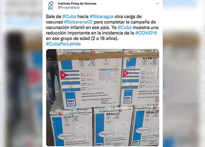 Nicaragua recibe de Cuba nuevo lote de vacunas anti-covid-19 Soberana02