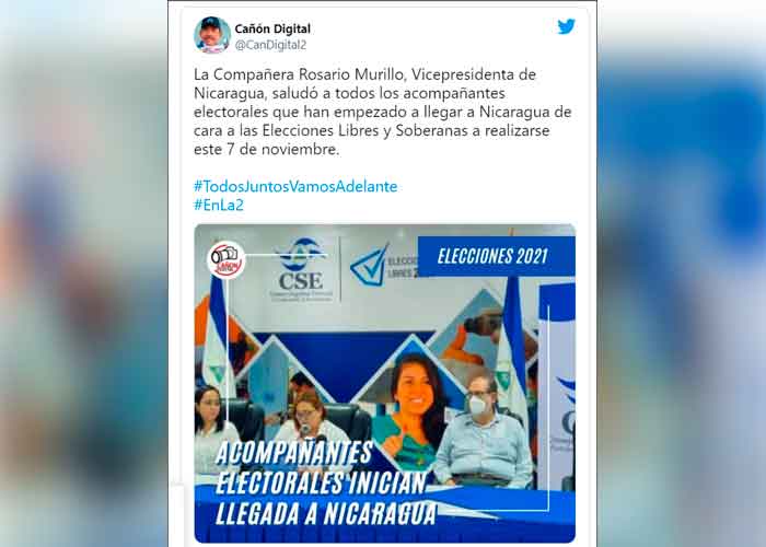 Llegan a Nicaragua acompañantes electorales para comicios del próximo domingo