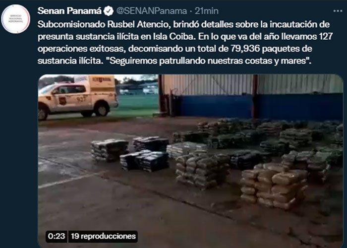 Incautan casi dos toneladas de droga y arrestan a tres extranjeros en Panamá