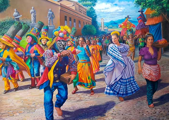 Exhibición de pinturas y arte en el Banco Central de Nicaragua