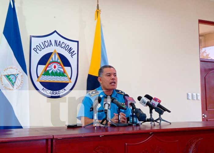 Conferencia de prensa de la Policía Nacional en Nicaragua