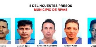 9 sujetos detenidos en Rivas