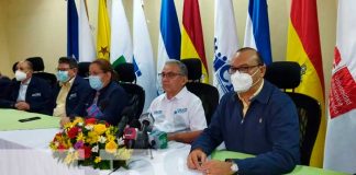 Conferencia de prensa desde el CNU en Nicaragua