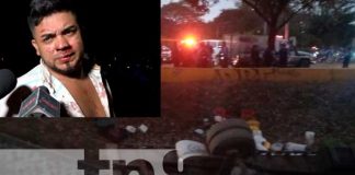 Escena del mortal accidente de tránsito en La Garita Norte, Managua