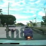 Repartidor comete infracción de tránsito en Managua