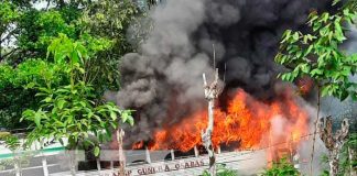 Incendio de bus en una comunidad de Río San Juan