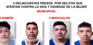 Personas detenidas en Matagalpa por cometer delitos