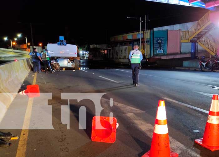 Lugar del accidente mortal en Rubenia, Managua