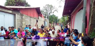 Familias del barrio El Recreo en Managua contentos por este proyecto