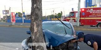 Aparatoso accidente de tránsito en Managua