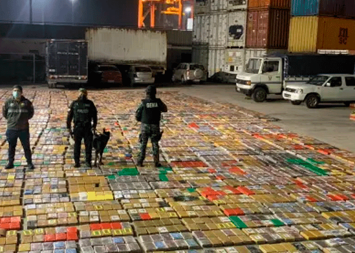 Incautan en Ecuador cerca de 7 toneladas de droga con destino a Bélgica