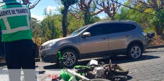 Escena del accidente de tránsito en Managua