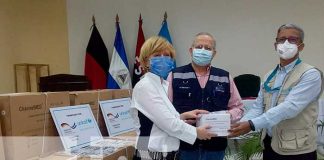 Entrega de jeringas para vacunación por parte de Alemania a Nicaragua