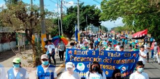 Estudiantes de Tipitapa hacen caminata en contra de las drogas