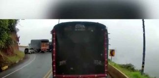 Accidente registrado en una carretera de Colombia