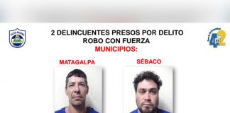 Presuntos delincuentes de Matagalpas