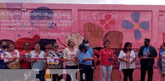 Develación de mural contra la violencia hacia la mujer en Estelí