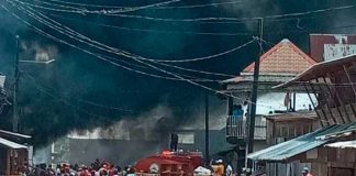 Masivo incendio en Prinzapolka, Caribe Norte de Nicaragua