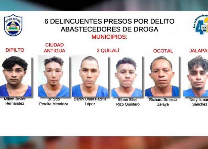 Supuestos delincuentes presos en Nueva Segovia