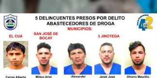 Datos de los sujetos capturados en Jinotega