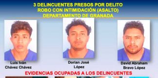 Sujetos presos por cometer delitos en Nicaragua