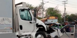 Fuerte choque en la Carretera Panamericana Norte, Tipitapa