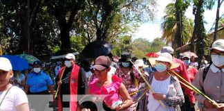 Ciudadanos de Momotombo en León Viejo, celebraron con fervor la llegada de Jesús a Jerusalén